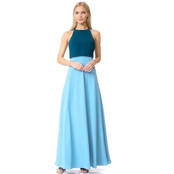 NWT Jill Jill Stuart Women's Pop Over Two Shades Blue Maxi Wedding Dress P3417 - Picture 1 of 11